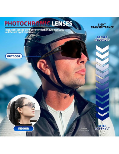 Gafas de sol fotocromáticas ROCKBROS para ciclismo UV400