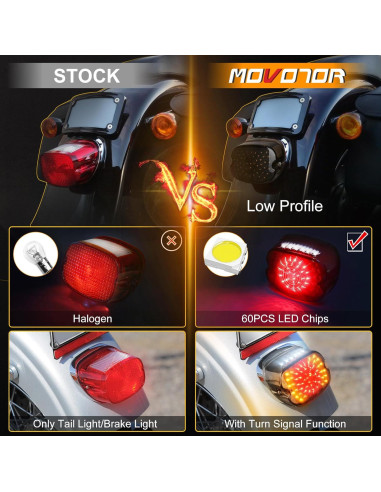 Luz Trasera LED MOVOTOR Ahumada para Harley Dyna/Sportster