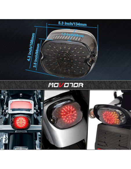 Luz Trasera LED MOVOTOR Ahumada para Harley Dyna/Sportster