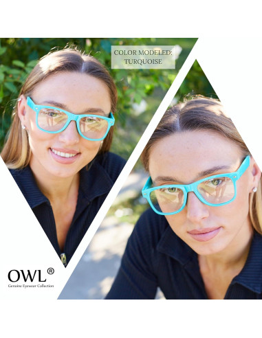 Gafas de sol retro unisex OWL marco plástico 55mm