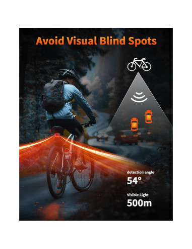 Luz Trasera de Radar Onvian KS-SF31 Recargable IPX64