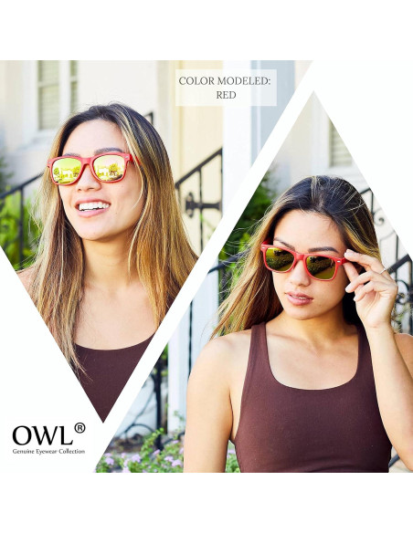 Gafas de Sol Retro Unisex OWL con Lente Espejo UVB