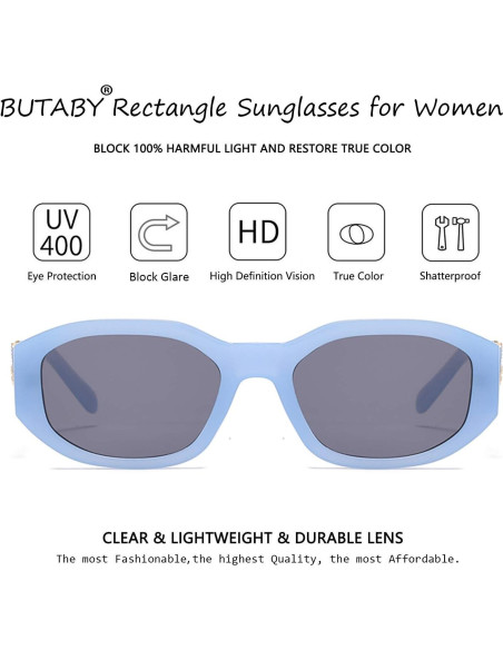 Gafas de sol rectangulares BUTABY UV400 para mujeres