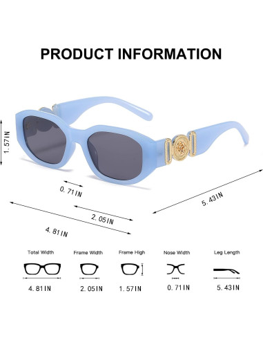 Gafas de sol rectangulares BUTABY UV400 para mujeres