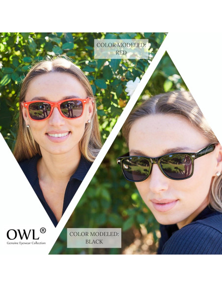 Gafas de Sol Retro Unisex OWL Marco Plástico UV 55mm