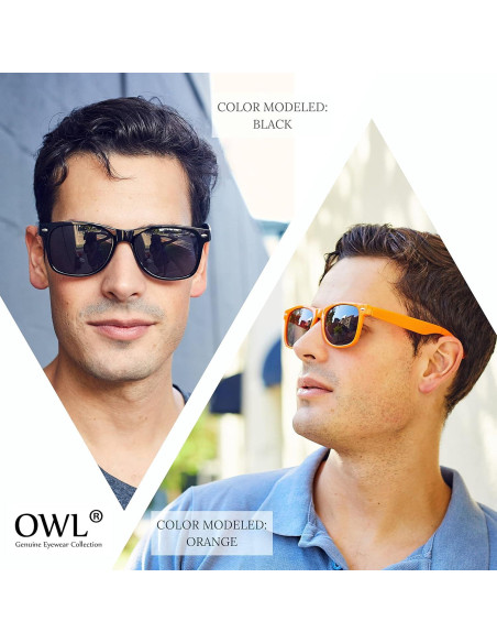 Gafas de Sol Retro Unisex OWL Marco Plástico UV 55mm