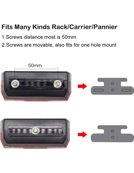 Luz Trasera para Bicicleta Onature LED 4PCS IPX5 2 Modos