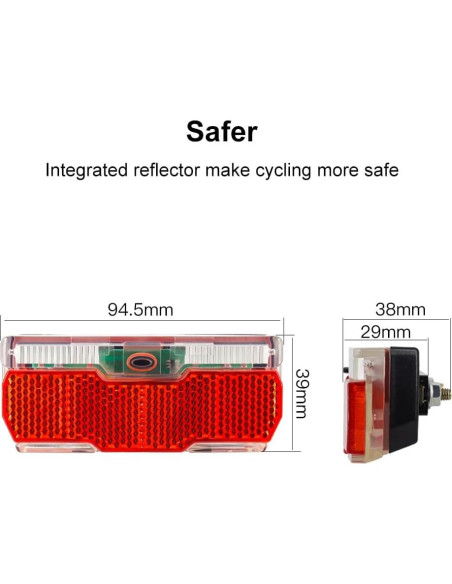 Luz Trasera para Bicicleta Onature LED 4PCS IPX5 2 Modos