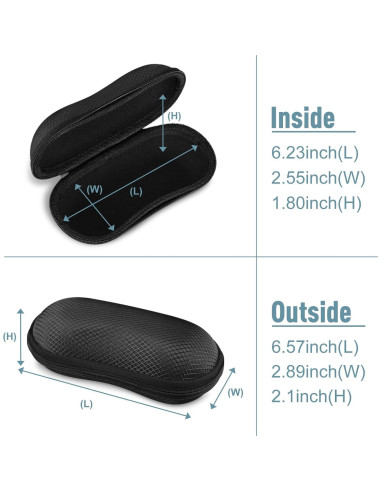 Funda de Gafas Fintie Negra, Estuche Duro EVA a Prueba de Golpes