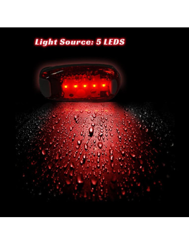 Luz Trasera LED Constefire - Paquete de 4, Impermeable, 3 Modos