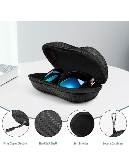 Funda Dura Fintie para Gafas Deportivas con Mosquetón