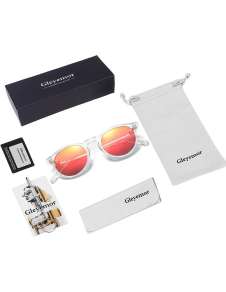 Gleyemor Gafas de Sol Polarizadas UV400 Redondas 48mm