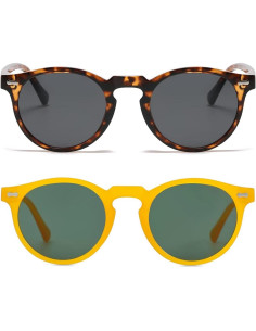 Gleyemor Gafas de Sol Polarizadas UV400 Redondas Unisex 2