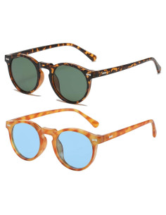 Gleyemor Gafas de Sol Polarizadas UV400 Redondas 48mm