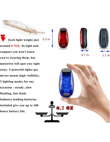 Luz Trasera LED Constefire - Paquete de 4, Impermeable, 3 Modos