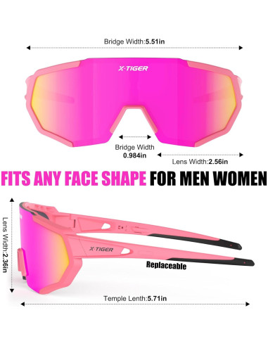 Gafas de Sol Deportivas X-TIGER con 5 Lentes Intercambiables