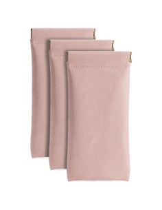 Paquete de 3 estuches de gafas PU Rosa 18x9 cm
