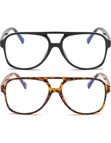 Gafas Aviador JOVAKIT Unisex Lentes Claros Diseño Retro