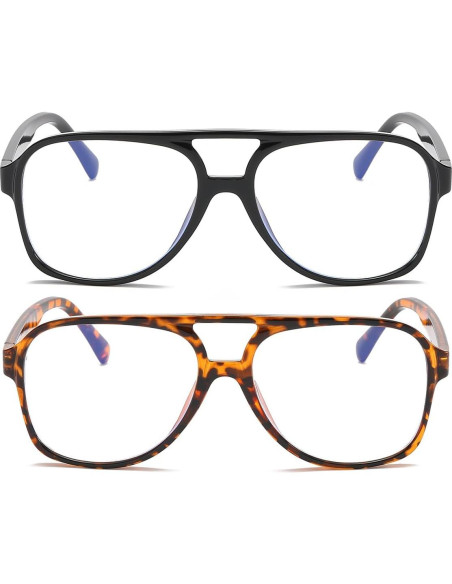 Gafas Aviador JOVAKIT Unisex Lentes Claros Diseño Retro