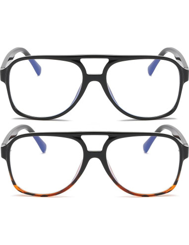 Gafas Aviador JOVAKIT Unisex Lentes Claros Diseño Retro