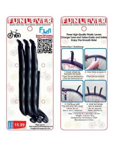 Palanca de Neumático de Bicicleta FunFitness - Juego de 3