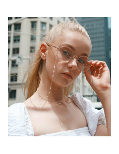 Cadena de Gafas PEARLADA Oro 18K 80 cm Diseño Elegante 2