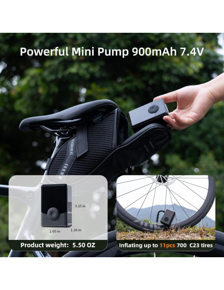 Mini bomba de aire eléctrica Semaho para bicicleta 130 PSI
