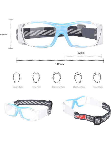 Gafas de baloncesto PC Azul - Protección alta impacto