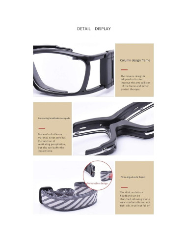 Gafas de Baloncesto de Protección PC para Adultos Unisex