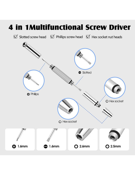 Kit de Reparación de Gafas Kingsdun con 1200 Tornillos