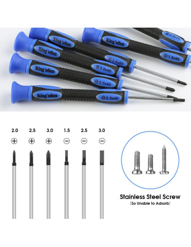 Kit de Reparación de Gafas Kingsdun con 1200 Tornillos