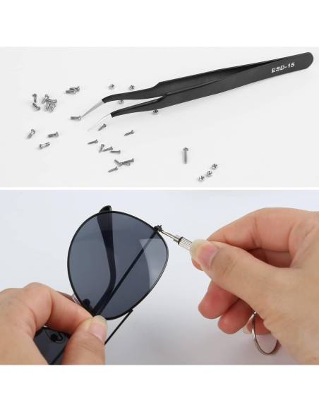 Kit de Reparación de Gafas Kingsdun con 1200 Tornillos