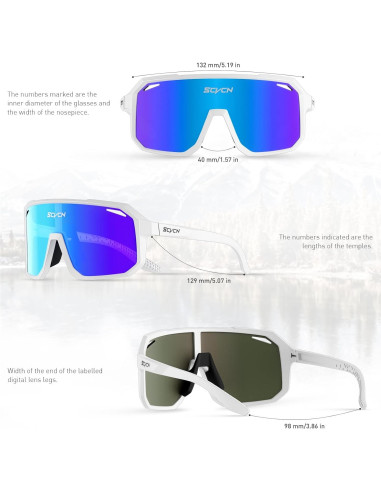 Gafas de Ciclismo SCVCN DZ-S62 UV400 Lentes de Policarbonato