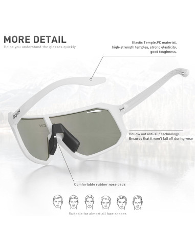 Gafas de Ciclismo SCVCN DZ-S62 UV400 Lentes de Policarbonato