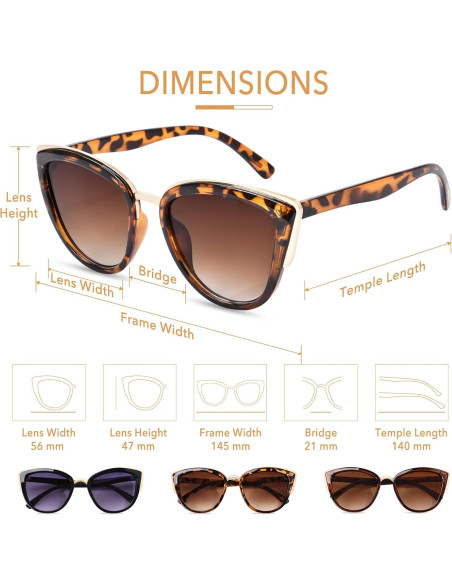 Gafas de sol ojo de gato OPTOFENDY UV protección moda