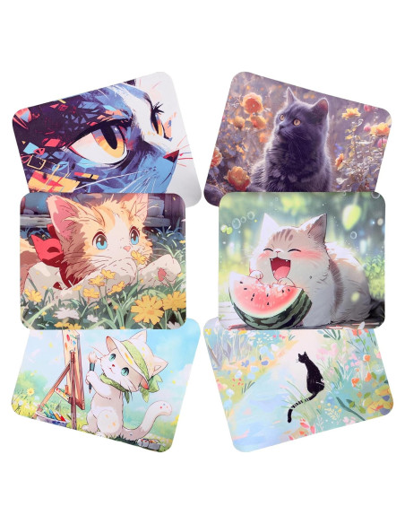 6 Paños de Microfibra Gatitos ADBGV 18x15 cm para Limpieza