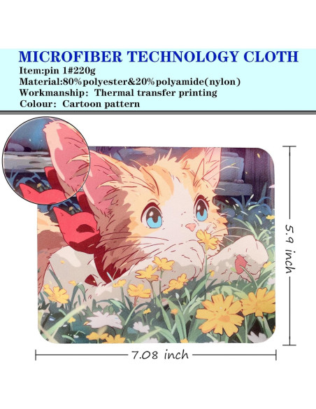 6 Paños de Microfibra Gatitos ADBGV 18x15 cm para Limpieza