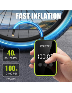 Mini Bomba de Bicicleta Eléctrica FYXGZZH 150 PSI con Manómetro 2