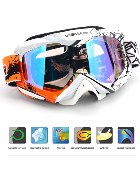 Gafas de Motocross Ubelly S218 Antivaho y Ajustables