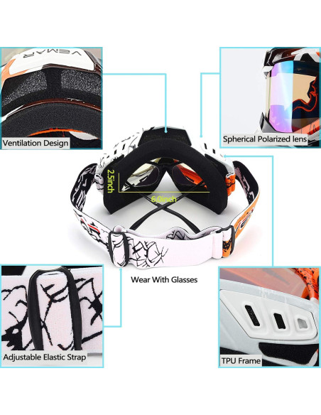 Gafas de Motocross Ubelly S218 Antivaho y Ajustables