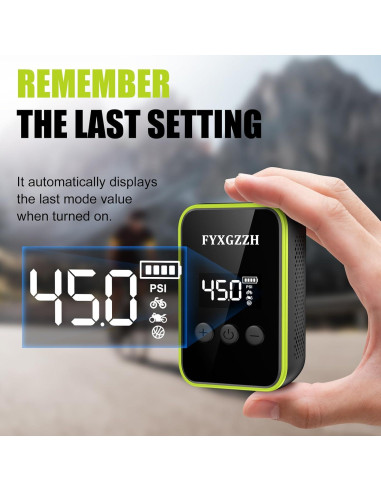 Mini Bomba de Bicicleta Eléctrica FYXGZZH 150 PSI con Manómetro