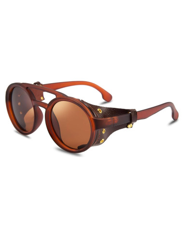 Gafas de Sol Steampunk FEISEDY Retro con Cuero B2532