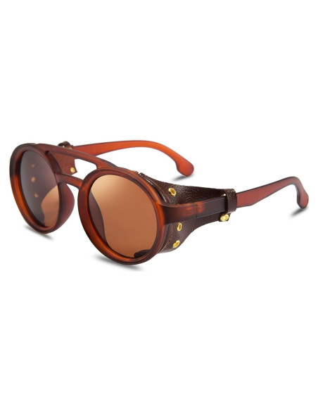 Gafas de Sol Steampunk FEISEDY Retro con Cuero B2532
