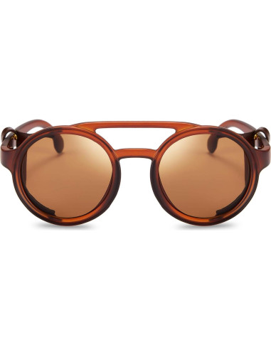 Gafas de Sol Steampunk FEISEDY Retro con Cuero B2532