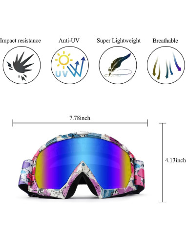 Gafas de Moto XYOP ATV Ajustables Anti-empañamiento 2 Pzs