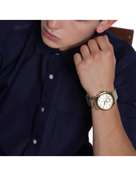 Reloj Cronógrafo AX Armani Exchange 44mm Dorado Acero