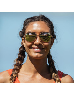 Gafas de sol Selca Tangle Free Unisex Marrón Espejo Rosa 2