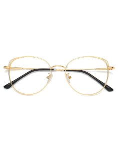 Gafas de luz azul SOJOS Cat Eye para mujer marco metal