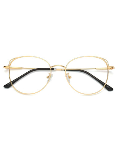 Gafas de luz azul SOJOS Cat Eye para mujer marco metal