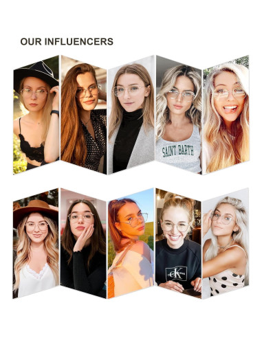 Gafas de luz azul SOJOS Cat Eye para mujer marco metal